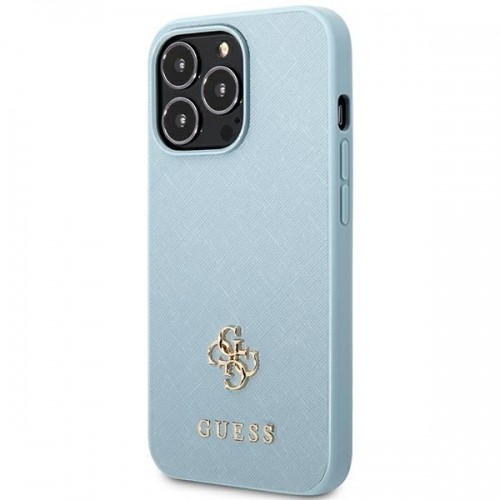 Guess GUHCP13XPS4MB iPhone 13 Pro Max 6,7" niebieski|blue hardcase Saffiano 4G Small Metal Logo image 2