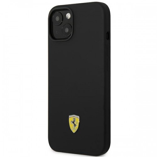 Ferrari FEHCP14SSIBBK iPhone 14 6,1" czarny|black hardcase Silicone Metal Logo image 2