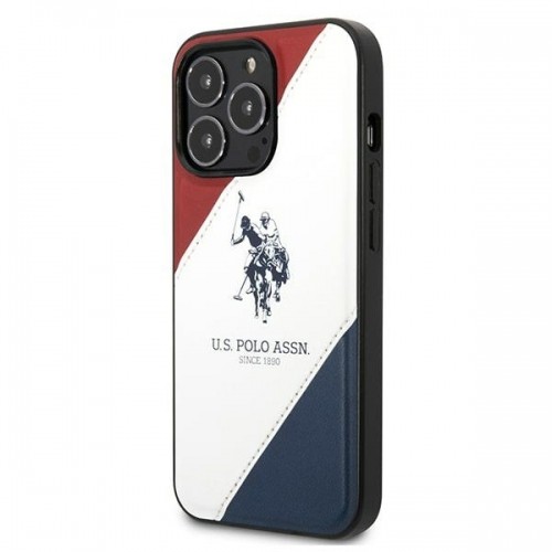 U.s. Polo Assn. U.S. Polo PU Leather Double Horse Case for iPhone 14 Pro Max Red|White|Navy image 2