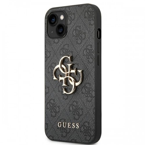 Guess PU 4G Metal Logo Case for iPhone 14 Plus Grey image 2