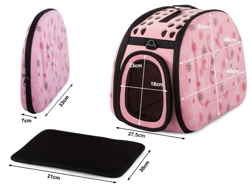 Goodbuy soma dzīvniekam (M) (40cm x 33cm x 27,5cm) rozā image 2