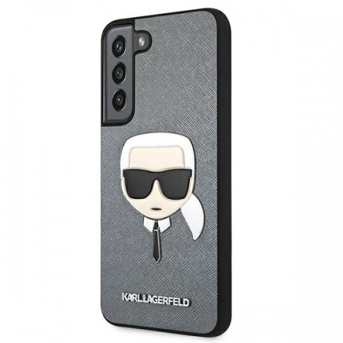 Karl Lagerfeld PU Saffiano Karl Head Case for Samsung Galaxy S22+ Silver image 2
