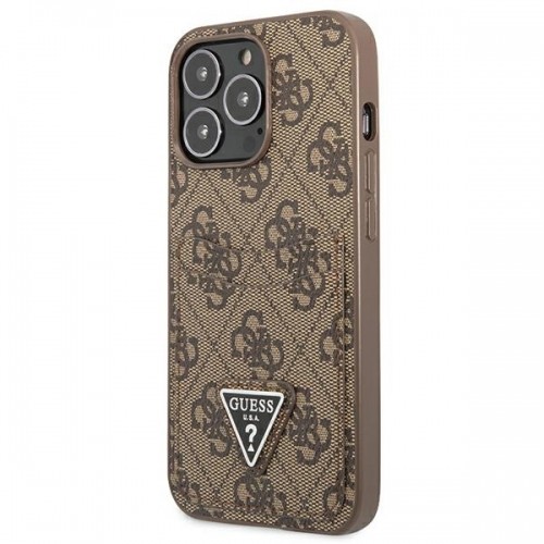 Guess 4G Saffiano Double Card Case for iPhone 13 Pro Brown image 2