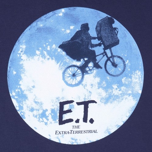 Krekls ar Īsām Piedurknēm E.T. Moon Silhouette Zils Unisekss image 2