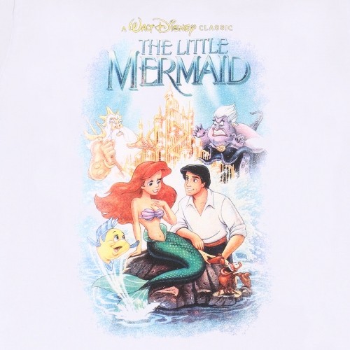 Krekls ar Īsām Piedurknēm The Little Mermaid Classic Poster Balts Unisekss image 2