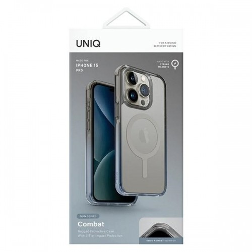 UNIQ etui Combat Duo iPhone 15 Pro 6.1" Magclick Charging niebiesko-szary|dusty blue-grey image 2