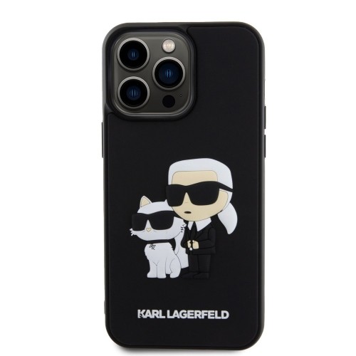Karl Lagerfeld 3D Rubber Karl and Choupette Case for iPhone 13 Pro Max Black image 2