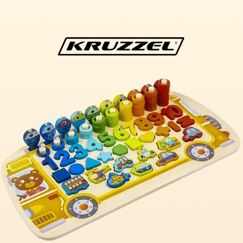 Wooden puzzle - sorter 6in1 Kruzzel 22636 (17119-0) image 2