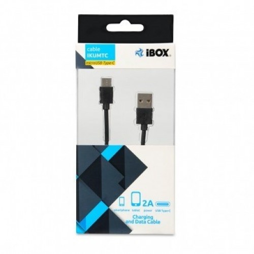 iBox IKUMTC USB cable 1 m USB 3.2 Gen 1 (3.1 Gen 1) USB A USB C Black image 2