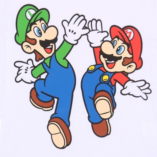 Детский Футболка с коротким рукавом Super Mario Mario and Luigi Белый image 2