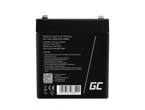 Green Cell AGM45 UPS battery Sealed Lead Acid (VRLA) 12 V 5,3 Ah image 2