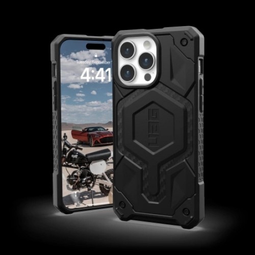 UAG Monarch Pro - protective case for iPhone 15 Pro Max, compatible with MagSafe (carbon fiber) image 2