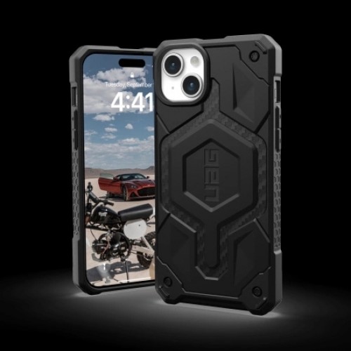 UAG Monarch Pro - protective case for iPhone 15 Plus compatible with MagSafe (carbon fiber) image 2