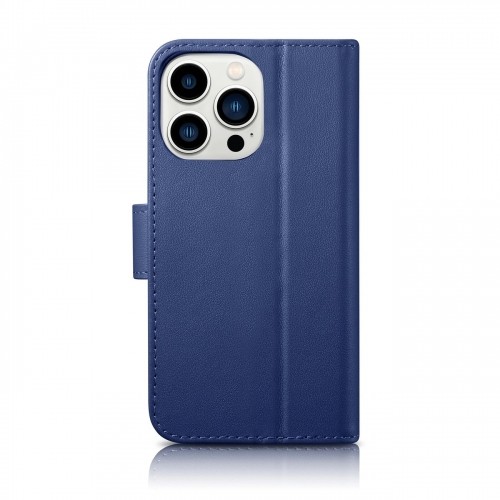 iCarer Wallet Case 2in1 Cover iPhone 14 Pro Max Leather Flip Case Anti-RFID Blue (WMI14220728-BU) image 2