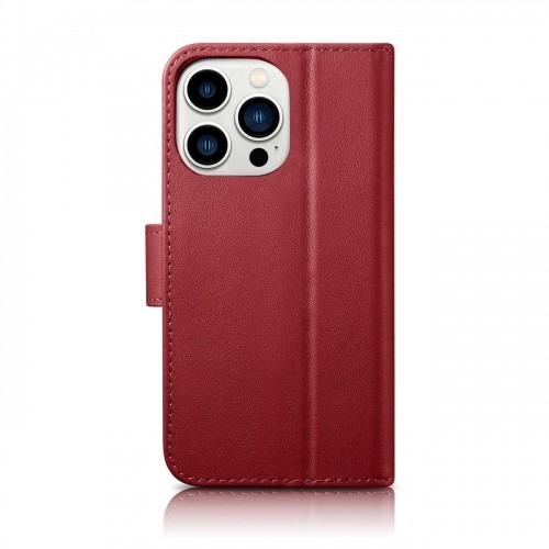 iCarer Wallet Case 2in1 Cover iPhone 14 Pro Max Leather Flip Cover Anti-RFID Red (WMI14220728-RD) image 2