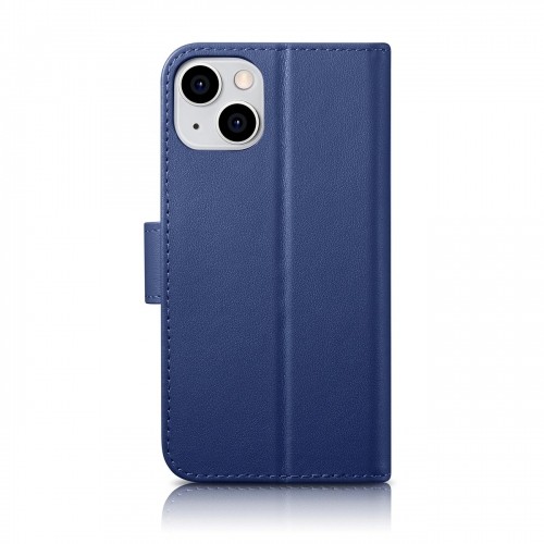 iCarer Wallet Case 2in1 Cover iPhone 14 Plus Anti-RFID Leather Flip Case Blue (WMI14220727-BU) image 2