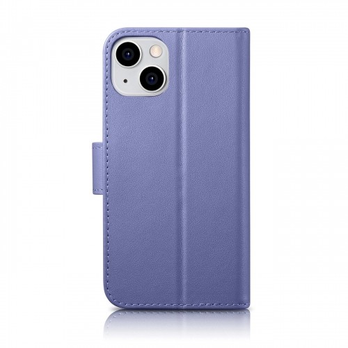 iCarer Wallet Case 2in1 Cover iPhone 14 Plus Anti-RFID Leather Flip Case Light Purple (WMI14220727-LP) image 2