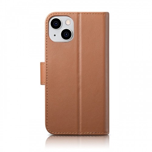iCarer Wallet Case 2in1 case iPhone 14 leather cover with flap Anti-RFID brown (WMI14220725-BN) image 2
