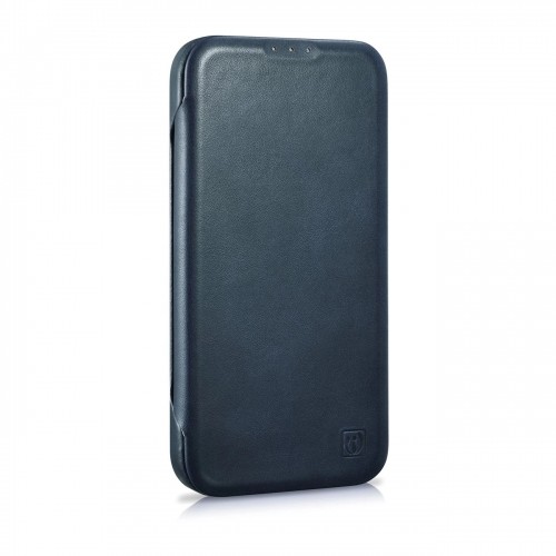 iCarer CE Oil Wax Premium Leather Folio Case Leather Case iPhone 14 Pro Max Magnetic Flip MagSafe Blue (AKI14220708-BU) image 2