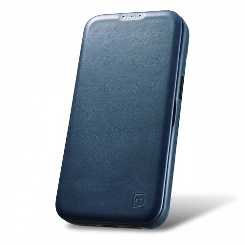 iCarer CE Oil Wax Premium Leather Folio Case Leather Case iPhone 14 Pro Magnetic Flip MagSafe Blue (AKI14220706-BU) image 2