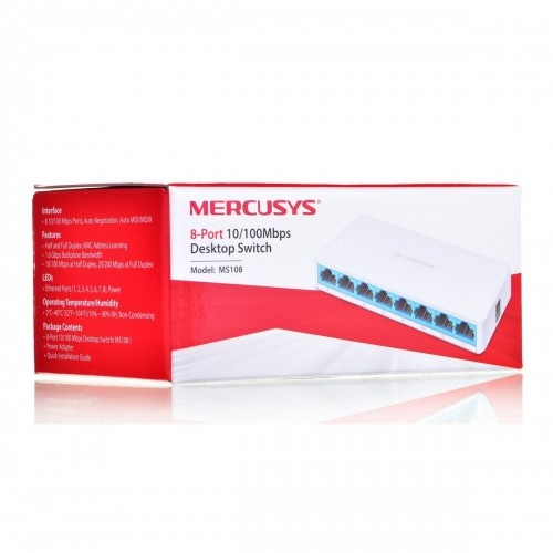 Slēdzis Mercusys MS108 Ethernet LAN 10/100 image 2
