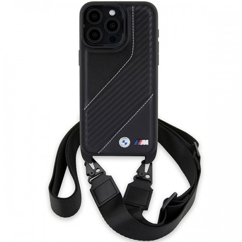 BMW BMHCP15X23PSCCK iPhone 15 Pro Max 6.7" czarny|black hardcase M Edition Carbon Stripe & Strap image 2