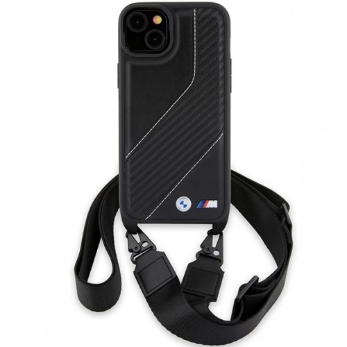 BMW BMHCP15S23PSCCK iPhone 15 | 14 | 13 czarny|black hardcase M Edition Carbon Stripe & Strap image 2