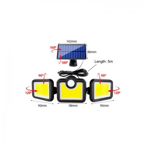 Тройной уличный фонарь на солнечной батарее LTC LXLL155 |108LED | IP65 | 2400mAh image 2