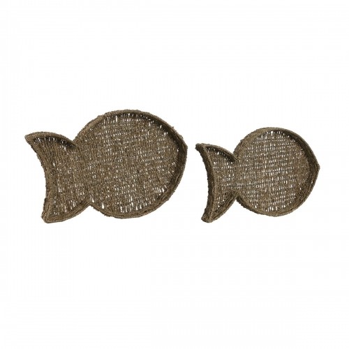 Набор подносов Home ESPRIT Натуральный Металл Рыба Средиземноморье 49 x 33 x 6 cm (2 штук) image 2