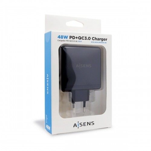 USB Lādētājs Sienas Aisens ASCH-2PD30QC-BK 48 W Melns USB-C image 2