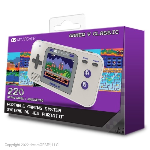 Dreamgear MY ARCADE GAMER V CLASSIC nešiojama žaidimų konsolė 220 žaidimų viename, pilkas, violetinis image 2