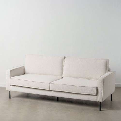Bigbuy Home Trīsvietīgs dīvāns 213 x 87 x 90 cm Balts Metāls image 2