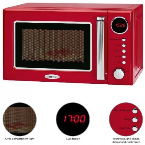Retro Microwave With Grill Clatronic MWG790R red image 3