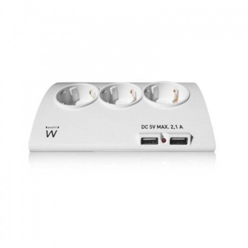 Сетевой фильтр 5 Tomas с выключателем Ewent EW3935 1,5 m 2 x USB 2,1 A 2500W Белый image 3