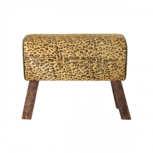 Sīkas mēbeles DKD Home Decor Melns Koks Brūns Āda Leoparda (67 x 30 x 51 cm) image 3