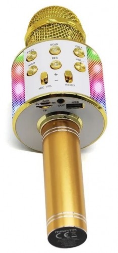 Karaoke microphone with speaker Manta MIC21PKL, gold image 3