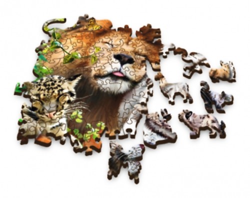 Trefl Puzzles TREFL Пазл из дерева Дикие кошки в джунглях 500+1 шт. image 3