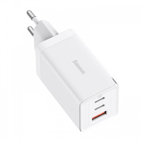 Baseus GaN5 Pro wall charger 2xUSB-C + USB, 65W (white) image 3