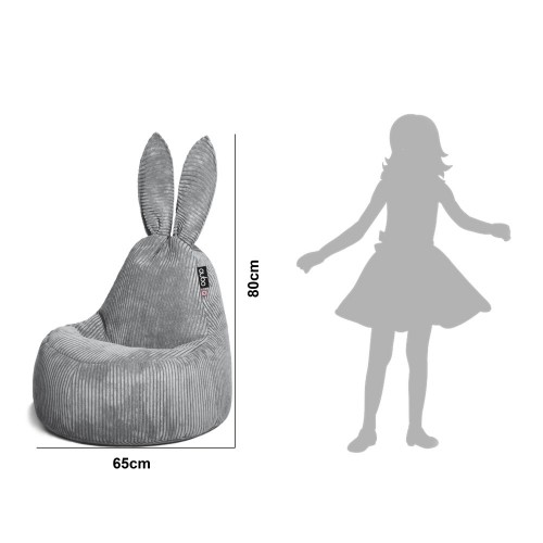 Qubo™ Baby Rabbit Slate VELVET FIT sēžammaiss (pufs) image 3
