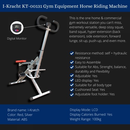 I-Kracht Total Fitness Crunch with Digital Monitor Silver image 3