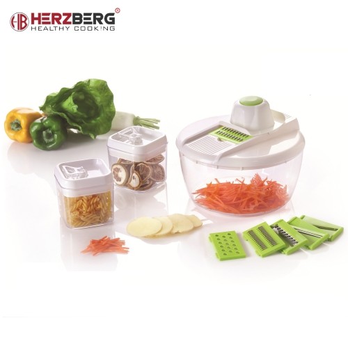 Herzberg Cooking Herzberg HG-8032: Vegetable Slicer with Bowl and Storage Container Set image 3