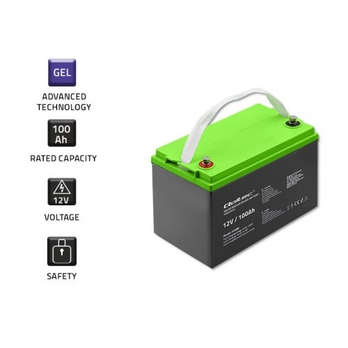 Qoltec Gel battery 12V, 100Ah image 3