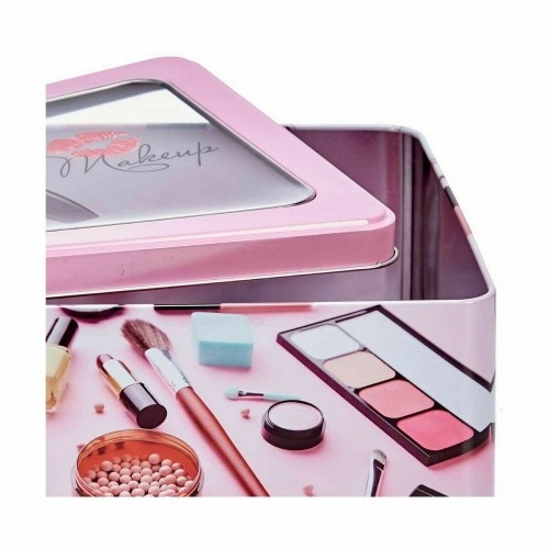 Bigbuy Home Контейнер для хранения макияж Розовый олово 18 x 8,5 x 18 cm (18 штук) image 3