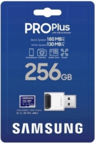 Atmiņas karte Samsung microSDXC 256GB Pro Plus + USB Adapter image 3
