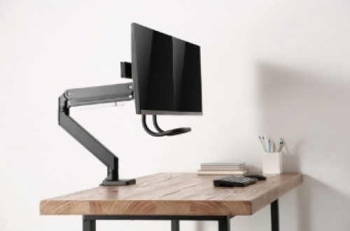 Monitora stiprinājums Gembird Desk Mounted Adjustable Monitor Arm for 2 Monitors image 3