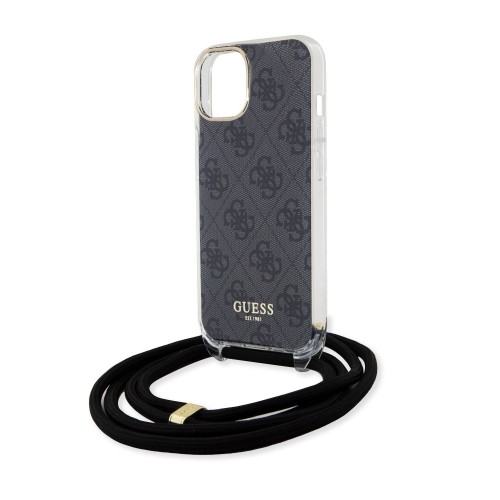 Guess IML 4G Printed Crossbody Case for iPhone 15 Black image 3