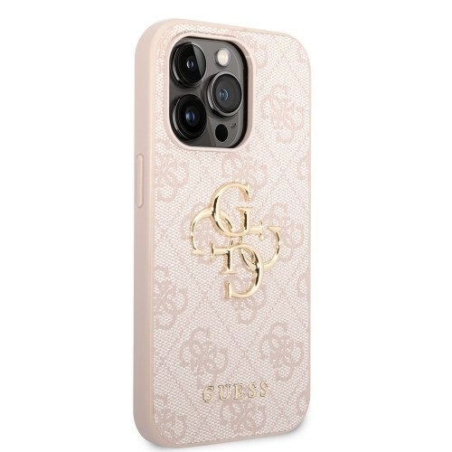 Guess PU 4G Metal Logo Case for iPhone 15 Pro Max Pink image 3