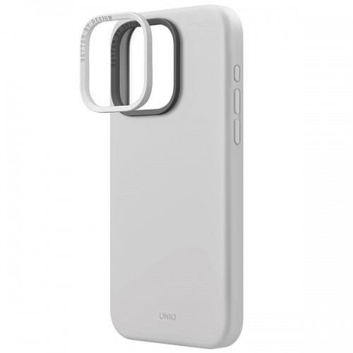 UNIQ etui Lino Hue iPhone 15 Pro Max 6.7" Magclick Charging jasnoszary|chalk grey image 3