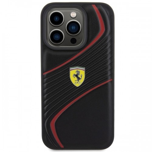 Ferrari FEHCP15LPTWK iPhone 15 Pro 6.1" czarny|black hardcase Twist Metal Logo image 3