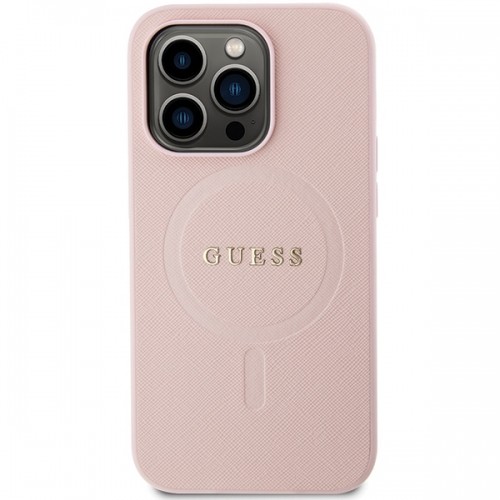 Guess GUHMP13LPSAHMCP iPhone 13 Pro | 13 6,1" różowy|pink hardcase Saffiano MagSafe image 3